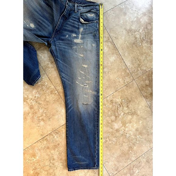 RRL - Ralph Lauren Double RL Vintage Low Straight Burrows wash repaired jeans - Picture 5 of 15